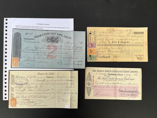 Chile 1920 bank - chile, drafts