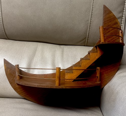 Vintage mcm wooden crescent - vintage,