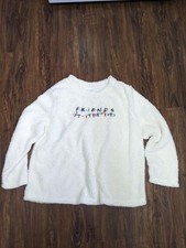 Friends TV show Faux Fur White Christmas Sweater Top  2x 18w