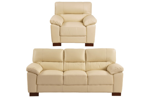 Genuine leather sofa set black - leather,
