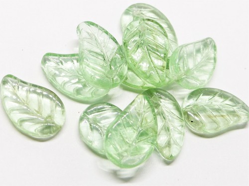 Czech glass leaf - (mm),