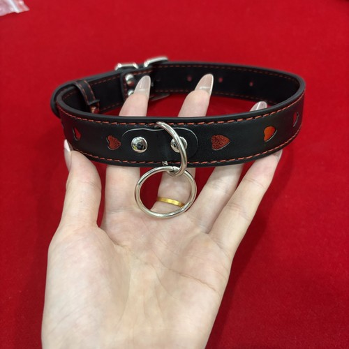 Leather neck collar with - leather,