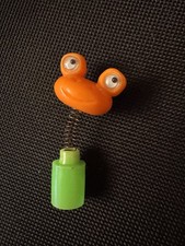 Vintage Retro Orange Green Frog Spring Pencil Topper Wobble Bopper Accessory