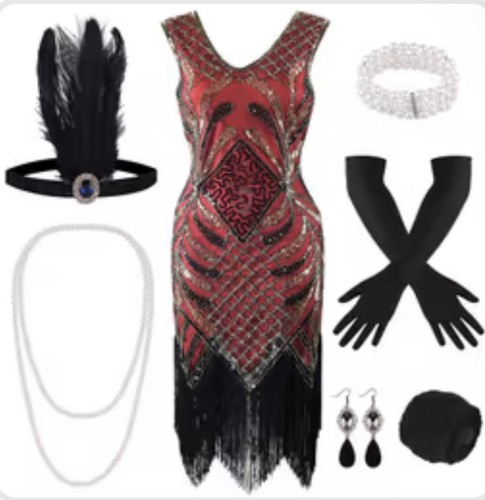 New 1920s neck sequin - neck, beaded