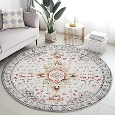 Oriental Round Floor Rug Living Room Carpet Machine Washable Hallway Runner Rug