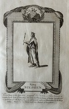 1783 Stephen, King Of England Original Antique Print 240 Years Old
