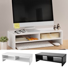Computer Desktop Monitor Stand Laptop TV Display Screen Riser Shelf Black