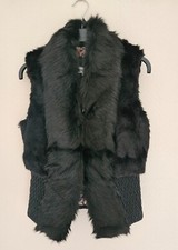Ladies Gilet black fur with