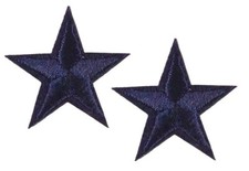 2 Navy Blue STAR Patches Iron