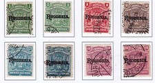 Rhodesia 1908 8 values to 3d