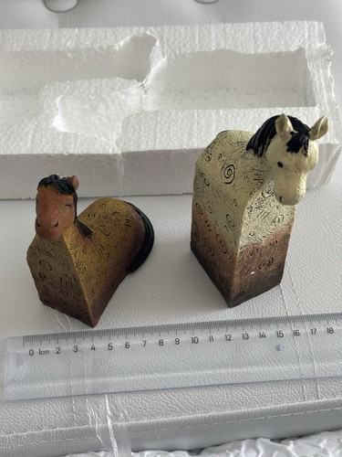 Wooden horse bookends - wooden,