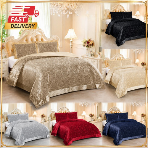 Velvet quilted bedspread - quilted,