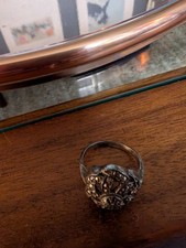 GENUINE Jazz Age 1920's/30's ANTIQUE Art Deco SILVER Marcasite RING Stunning!