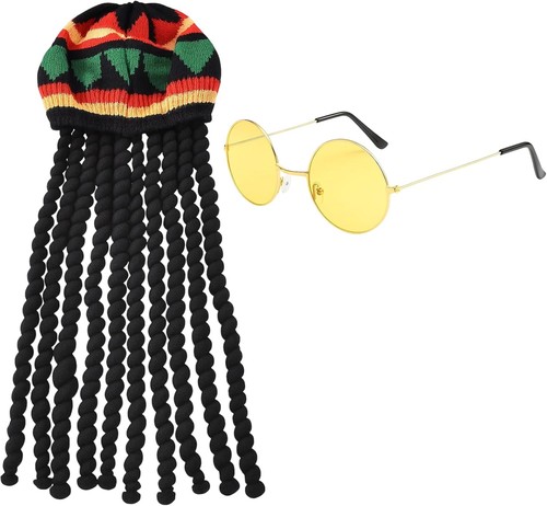 Rasta hat with - with, glasses