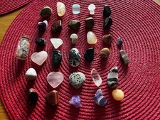 Job lot bundle of tumbled stones hearts mushroom 