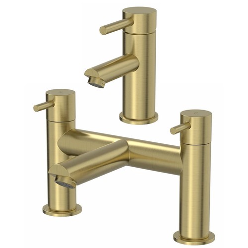Bathroom taps brushed brass - bathroom,