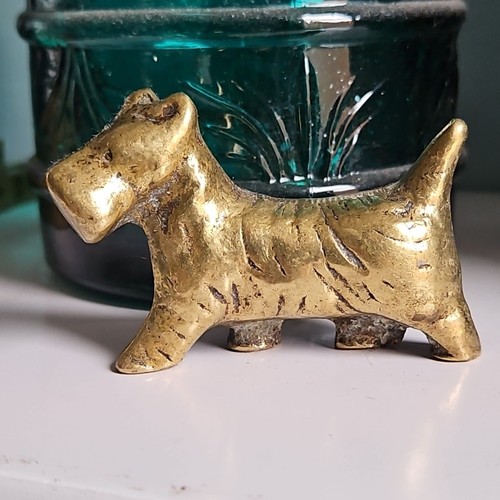 Vintage brass westie schnauzer - brass,