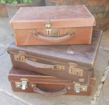 Vintage brown suitcases - vintage,
