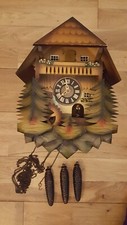 swiss german wooden cuckoo clock chalet style used untested