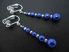 A PAIR OF DANGLY COBALT BLUE