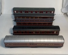OO Gauge LMS Coaches, Mixed Rake Of 5. Incl GraFar, Hornby, DublO (tin). Run