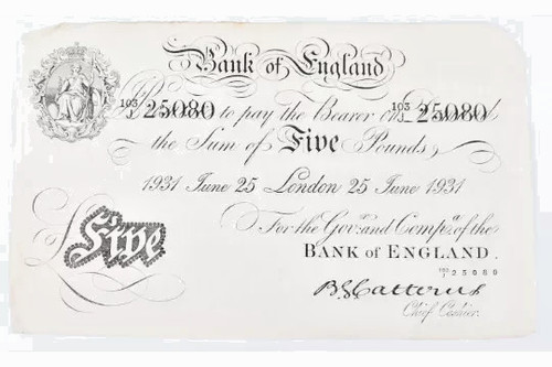 Boe 1931 white fiver - boe,