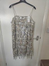 M&S Silver Sequin Square Neck