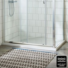 Nuie Slip-Resistant White Shower Tray Low Profile Slimline Stone Resin Anti-Slip