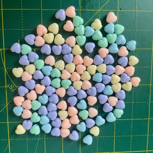 500 pastel heart - heart, beads