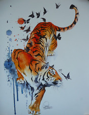 Lora Zombie ' Black Butterflies ' Print Hand Signed Silver pen by The Artist