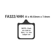 2 Pairs Brake Pads EBC HH