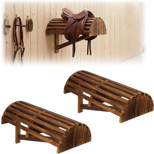 Pack wood saddle rack wall - wood,