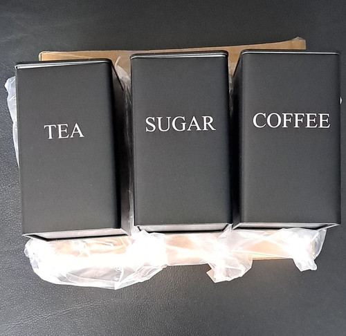Black metal tea coffee sugar - metal,