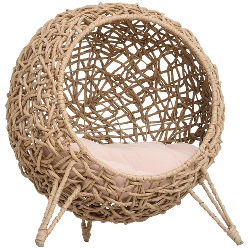 Pawhut rattan elevated cat - pawhut,