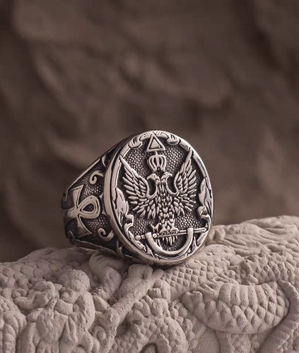 Men signet ring byzantine - men's,