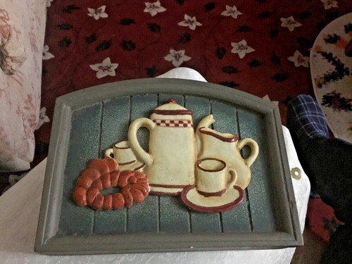 Vintage wooden key - box, coffee