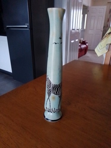 Soapstone vase turquoise blue - soapstone,