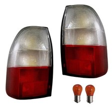 Rear Lights in Clear & Red for Mitsubishi L200 MK4 1995-2006 (Pair)