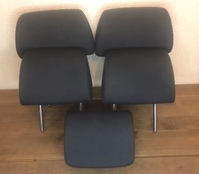 VW Golf Mk5 Headrests Set of 5, 2 Front /3 Rear /Dark Anthracite Grey Cloth Vgc
