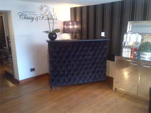 Reception desk with - with, padded