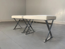 B&B Italia "Pathos SMP6" Bench Footstool - In White "Gamma" Leather