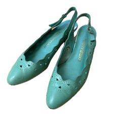 Vintage Aqua Leather Slingback