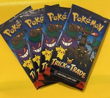 4 Packs of 2024 Pokemon SEALED "Trick or Trade" TCG Booster (3 Cards Per Pack)