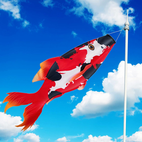 Realistic fish windsock red - windsock,