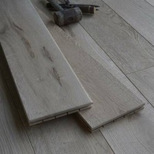7" Antique Light Distressed Solid Oak Flooring - Wide Boards - Real Wood DD19