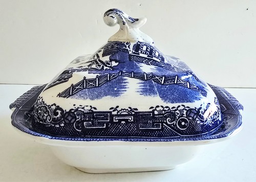 Antique staffordshire willow - staffordshire,