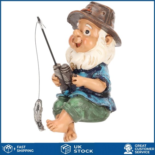 Whimsical fishing gnome statue - fishing,