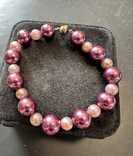 Vintage purple pink faux - 8”,
