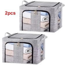 2X 66L Folding Storage Box