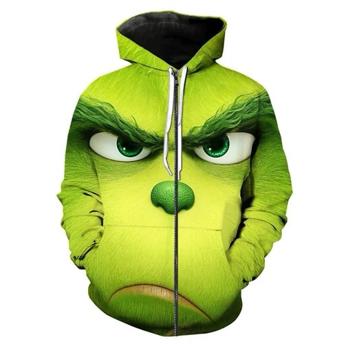 Grinch hooded graphic print - grinch,